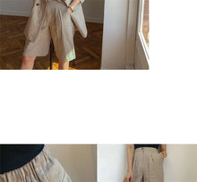 Load image into Gallery viewer, Flax Suit Women&#39;s Spring Summer 2023 New Casual Thin Cotton  Linen Small Blazers+shorts Two-piece Sets Comfortable Khaki Suits