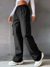 Load image into Gallery viewer, Women&#39;s Wide Leg Cargo Pants with Solid Flap Pockets and Loose Fit