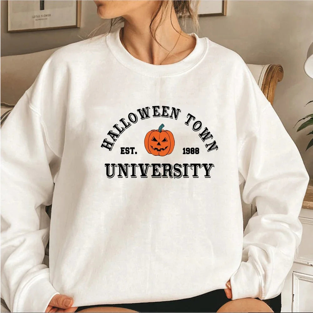 Halloweentown Sweatshirt Halloween Town Est 1998 University Sweatshirts Fall Hoodies Pullover Pumpkin Halloween Sweatshirt Tops