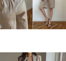 Load image into Gallery viewer, Flax Suit Women&#39;s Spring Summer 2023 New Casual Thin Cotton  Linen Small Blazers+shorts Two-piece Sets Comfortable Khaki Suits