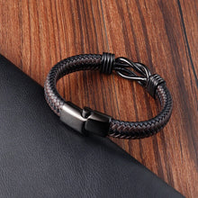 Load image into Gallery viewer, Stainless Steel Genuine Leather Men Bracelet Black/Brown Color Multi-Layers Accessories Jewelry For Male Female Couple Gift