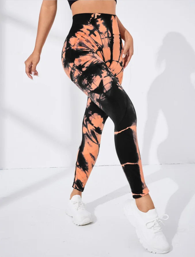 Seamless Tie Dye Leggings Women for Fitness Yoga Pants Push Up Workout Sports Legging High Waist Tights Gym Ladies Clothing