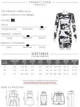 Load image into Gallery viewer, Weird Puss Face Print Women Tracksuit 2 Piece Set Hipster Spring Long Sleeve Crop Tops+Peach Hip Skirts Stretch Matching Suits