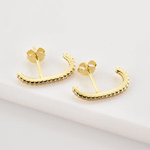 Load image into Gallery viewer, ANDYWEN 100% 925 Sterling Silver Gold Gold Line Piercing Stud Earring Women Pendiente Luxury Jewelry 2022 Crystal Jewelry